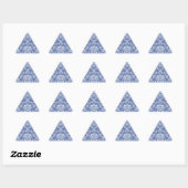 Sticker Triangulaire Périwinkle bleu et blanc Damas (Feuille)