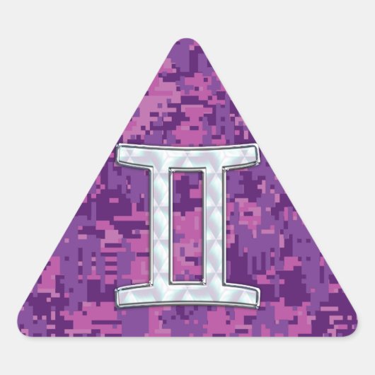 Sticker Triangulaire Perle comme Gemini Zodiac Symbole Camouflage numér (Devant)