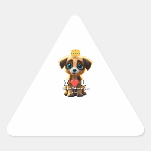 Sticker Triangulaire Petit chiot (Devant)