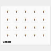 Sticker Triangulaire Petit chiot (Feuille)