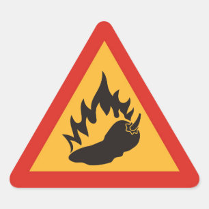 Sticker Triangulaire Piments chauds en danger