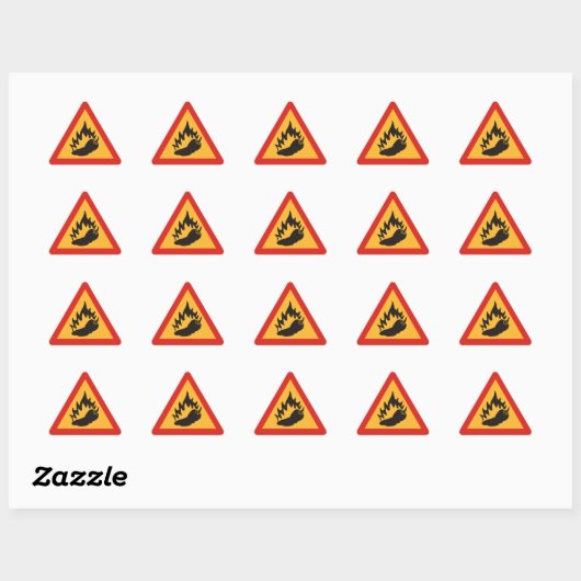 Sticker Triangulaire Piments chauds en danger (Feuille)
