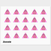 Sticker Triangulaire Pink Bird Cake Art Imprimer (Feuille)