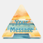 Sticker Triangulaire Piscine d'eau fête d'été (Devant)