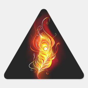 Sticker Triangulaire Plumes de paquetage de feu