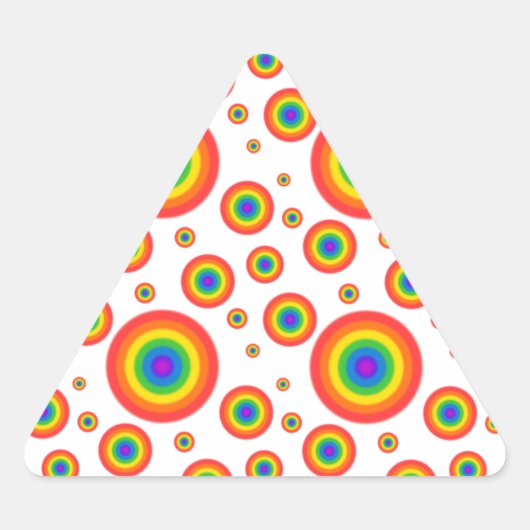 Sticker Triangulaire Pois arc-en-ciel (Devant)