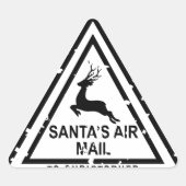Sticker Triangulaire Pôle Nord De Père Noël poste Timbre Air Mail (Devant)