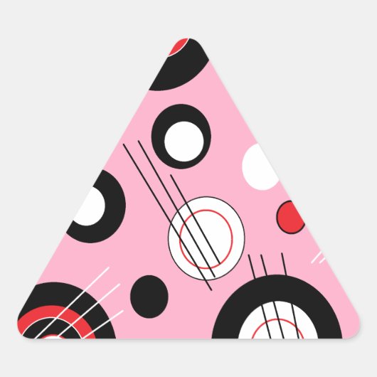 Sticker Triangulaire Polka rose (Devant)