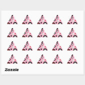 Sticker Triangulaire Polka rose (Feuille)
