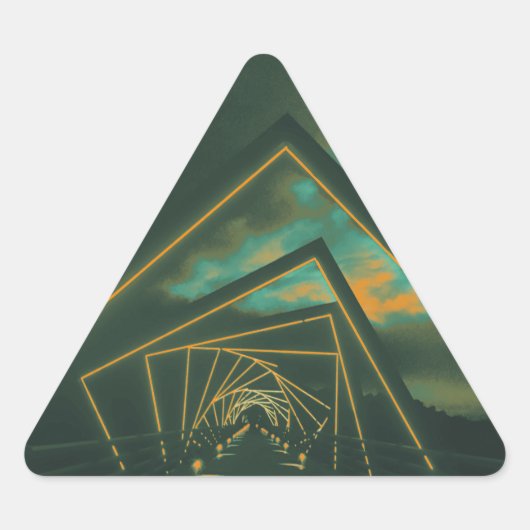 Sticker Triangulaire pont du sentier à haut-plateau (Devant)