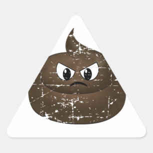 Sticker Triangulaire Poop de dessin en colère