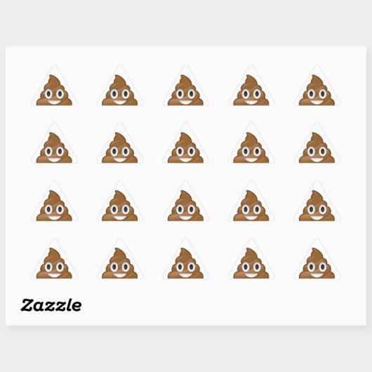 Sticker Triangulaire Poop émoji (Feuille)