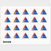 Sticker Triangulaire Pop Art Plage Exotique Palmiers (Feuille)