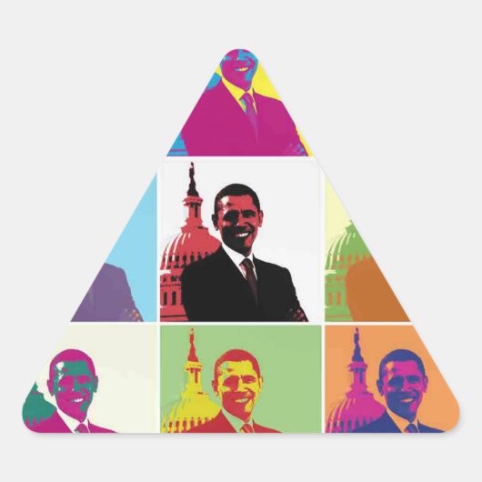 Sticker Triangulaire Président Obama Pop Art (Devant)