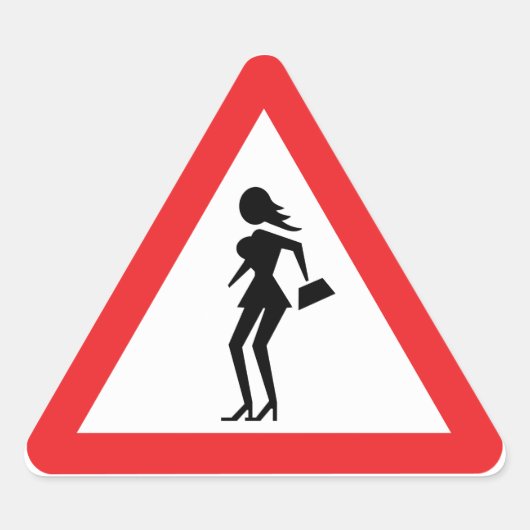 Sticker Triangulaire Prostituée de prudence (substitut de Attenzione) (Devant)