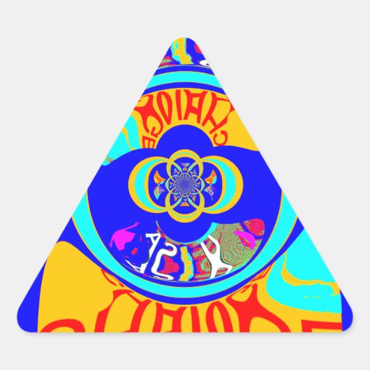 Sticker Triangulaire Psychedelic Groove : Pop Art Énergie Abstraite (Devant)