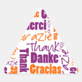 Sticker Triangulaire Purple / Orange Merci Cloud multilingue (Devant)