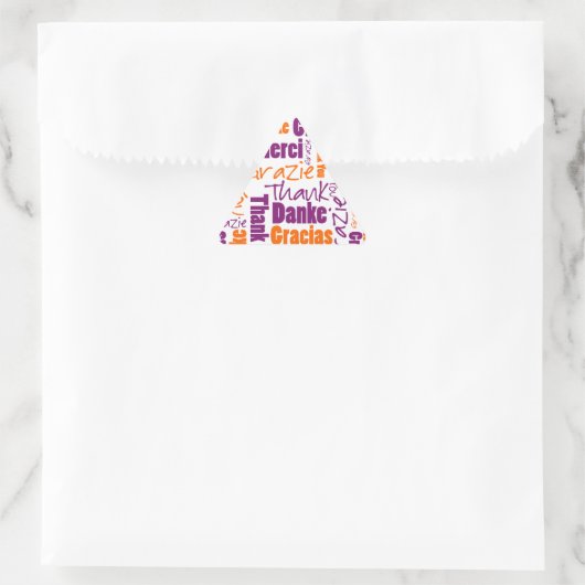 Sticker Triangulaire Purple / Orange Merci Cloud multilingue (Sac)