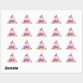 Sticker Triangulaire Purple / Orange Merci Cloud multilingue (Feuille)