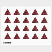 Sticker Triangulaire RAB Rockabilly Imprimé Léopard Rouge Noir (Feuille)