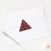 Sticker Triangulaire RAB Rockabilly Imprimé Léopard Rouge Noir (Enveloppe)