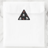 Sticker Triangulaire RAB Rockabilly Skuls et Cerises sur Noir (Sac)