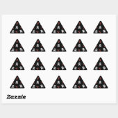 Sticker Triangulaire RAB Rockabilly Skuls et Cerises sur Noir (Feuille)