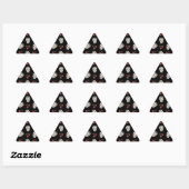 Sticker Triangulaire RAB Rockabilly Sugar Skulls Cherries On Black (Feuille)