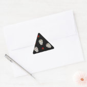 Sticker Triangulaire RAB Rockabilly Sugar Skulls Roses On Black (Enveloppe)