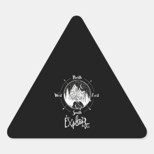 Sticker Triangulaire Randonnée Lover Exploration Randonnée Compass