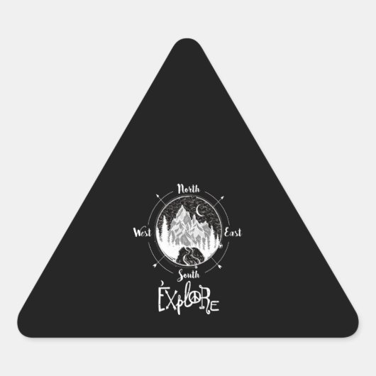 Sticker Triangulaire Randonnée Lover | Exploration Randonnée Compass (Devant)