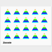 Sticker Triangulaire Rayures arc-en-ciel (Feuille)