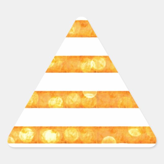 Sticker Triangulaire Rayures Bokeh Orange Et Blanc (Devant)