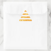 Sticker Triangulaire Rayures Bokeh Orange Et Blanc (Sac)