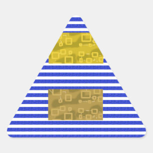 Sticker Triangulaire Rayures fraîches bleu or géométrique
