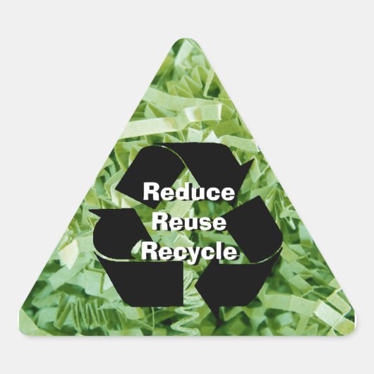 Sticker Triangulaire Réduire, réutiliser, recycler (Devant)