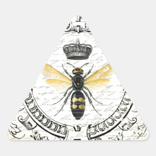 Sticker Triangulaire Reine des abeilles française VINTAGE MODERNE