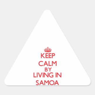 Sticker Triangulaire Restez au calme en vivant à Samoa