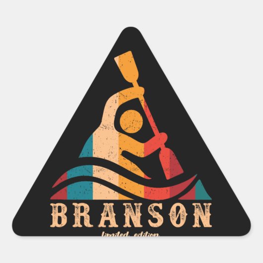Sticker Triangulaire Retro Branson Kayaking (Devant)