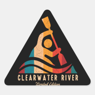 Sticker Triangulaire Retro Clearwater River Kayak