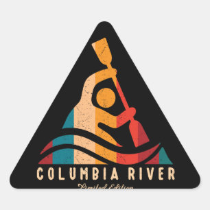 Sticker Triangulaire Retro Columbia River Kayak