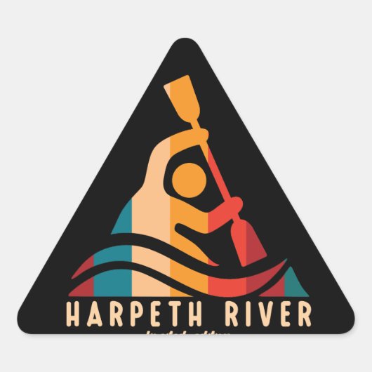 Sticker Triangulaire Retro Harpeth River Kayak (Devant)