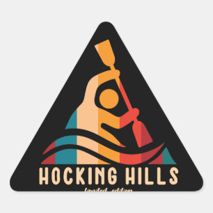 Sticker Triangulaire Retro Hocking Hills Kayaking