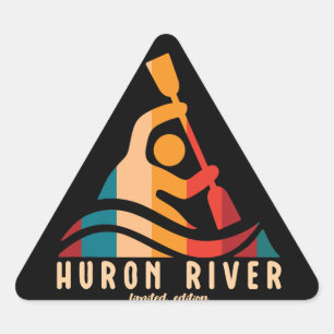 Sticker Triangulaire Rétro Huron River Kayak
