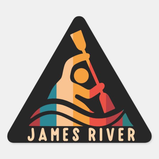 Sticker Triangulaire Retro James River Kayak (Devant)
