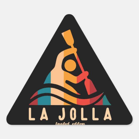Sticker Triangulaire Retro La Jolla Kayaking (Devant)