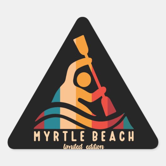 Sticker Triangulaire Retro Myrtle Beach Kayak (Devant)