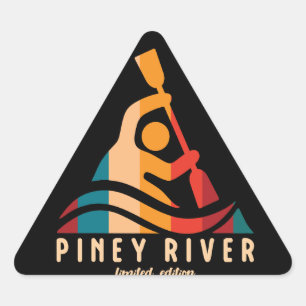 Sticker Triangulaire Retro Piney River Kayak