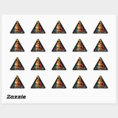 Sticker Triangulaire Retro Rainbow River Kayak (Feuille)
