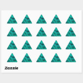 Sticker Triangulaire Romantique élégant turquoise - roses verts (Feuille)